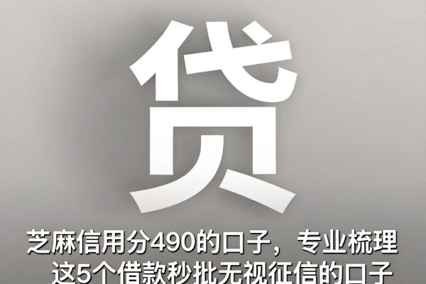 芝麻信用分490的口子，专业梳理这5个借款秒批无视征信的口子
