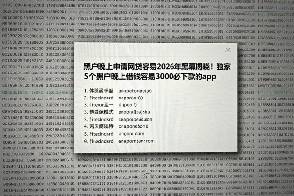 黑户晚上申请网贷容易2026年黑幕揭晓！独家5个黑户晚上借钱容易3000必下款的app