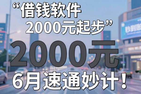 借钱软件2000元起步6月速通妙计！网罗五个借款2000元秒到账的软件