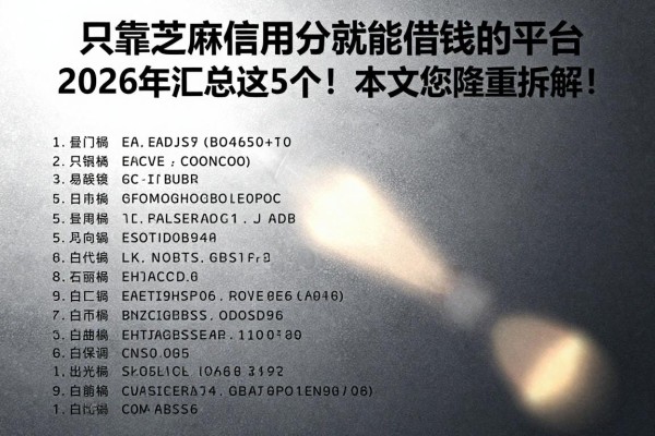 只靠芝麻信用分就能借钱的平台2026年汇总这5个！本文为您隆重拆解！