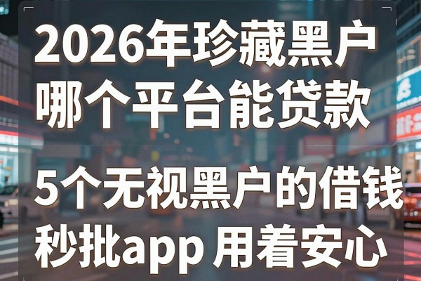 2026年珍藏黑户哪个平台能贷款，这5个无视黑户的借钱秒批app用着安心
