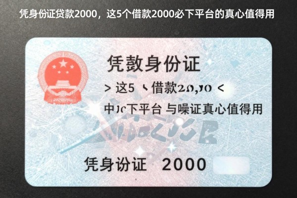 凭身份证贷款2000，这5个借款2000必下平台的身份证真心值得用