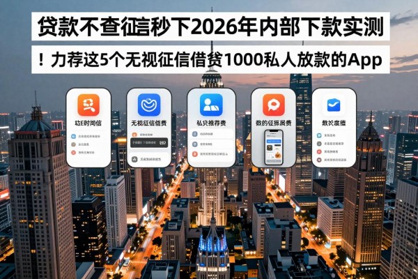 贷款不查征信秒下2026年内部下款实测！力荐这5个无视征信借钱1000私人放款的app