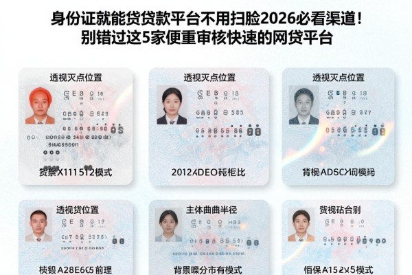 身份证就能贷款的平台不用扫脸2026必看渠道！别错过这5家侧重审核快速的网贷平台
