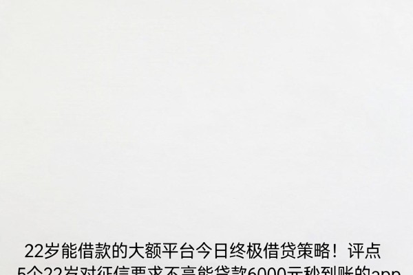 22岁能借款的大额平台今日终极借贷策略！评点5个22岁对征信要求不高能贷款6000元秒到账的app