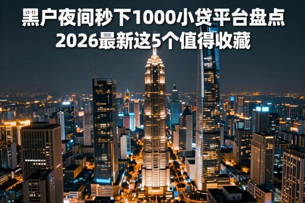 适合黑户夜间秒下1000小贷平台盘点，2026最新这5个值得收藏
