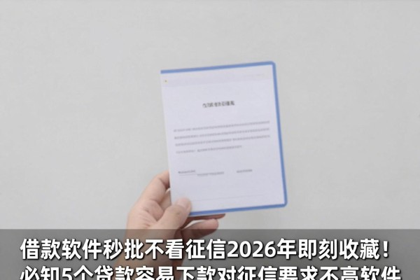 借款软件秒批不看征信2026年即刻收藏！必知5个贷款容易下款对征信要求不高软件