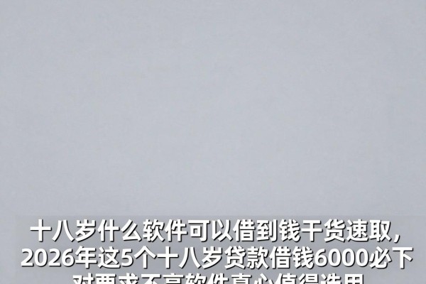 十八岁什么软件可以借到钱干货速取，2026年这5个十八岁贷款借钱6000必下对要求不高软件真心值得选用