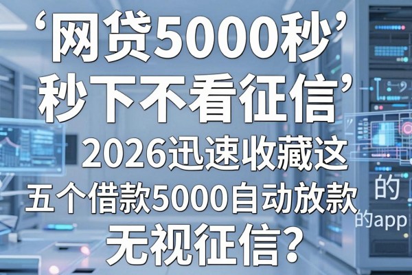 网贷5000秒下不看征信，2026迅速收藏这五个借款5000自动放款无视征信的app