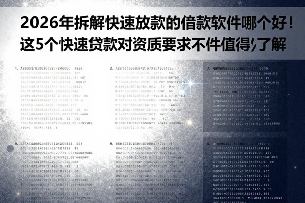 2026年拆解快速放款的借款软件哪个好！这5个快速贷款对资质要求不高软件值得你了解