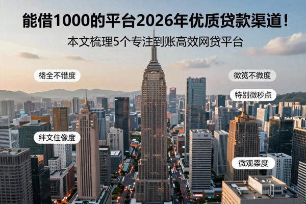 能借1000的平台2026年优质贷款渠道！本文梳理5个专注到账高效的网贷平台