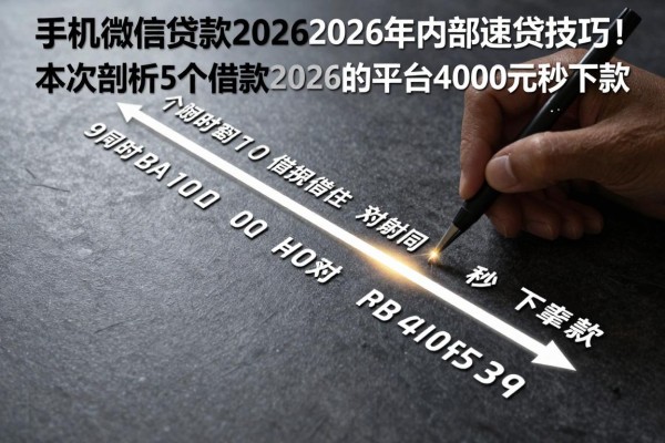 手机微信贷款20262026年内部速贷技巧！本次剖析5个借款2026的平台4000元秒下款