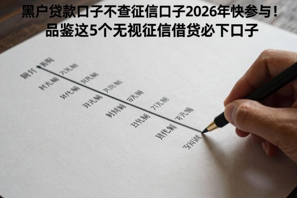 黑户贷款口子不查征信口子2026年快参与！品鉴这5个无视征信借钱必下口子