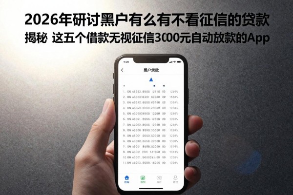 2026年研讨黑户有么有不看征信的贷款，揭秘​这五个借款无视征信3000元自动放款的app