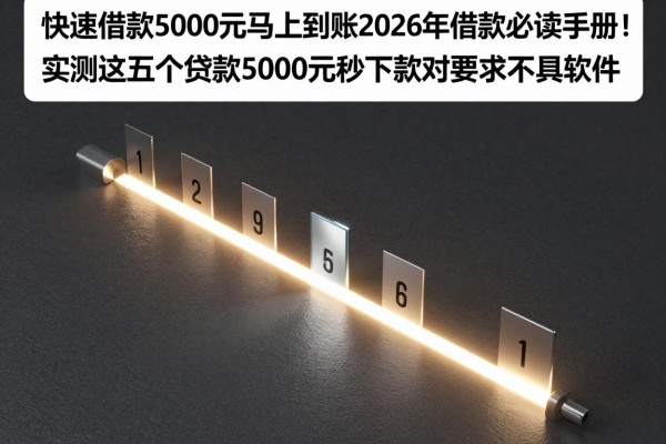 快速借款5000元马上到账2026年借款必读手册！实测这五个贷款5000元秒下款对要求不高软件