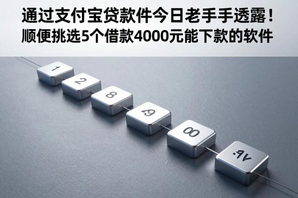 通过支付宝贷款的软件今日老手透露！顺便挑选5个借款4000元能下款的软件