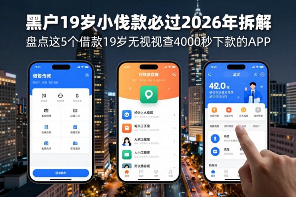 黑户19岁小额贷款必过2026年拆解，盘点这5个借款19岁无视查4000秒下款的app
