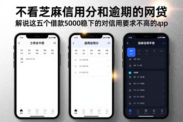 不看芝麻信用分和逾期的网贷，解说​这五个借款5000稳下的对信用要求不高的app