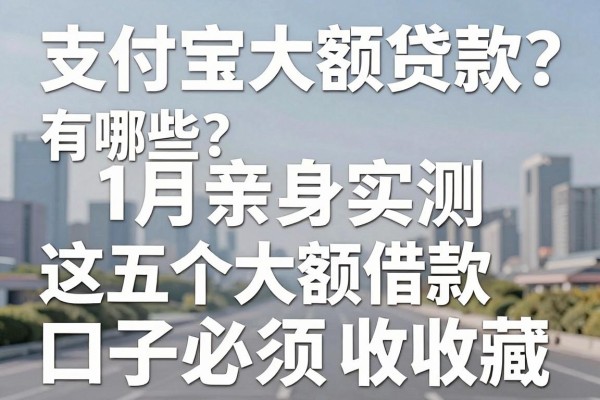 支付宝大额贷款有哪些？1月亲身实测，这五个大额借款口子必须收藏！