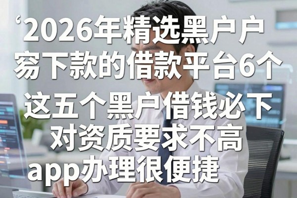 2026年精选黑户容易下款的借款平台6个，这五个黑户借钱必下对资质要求不高app办理很便捷