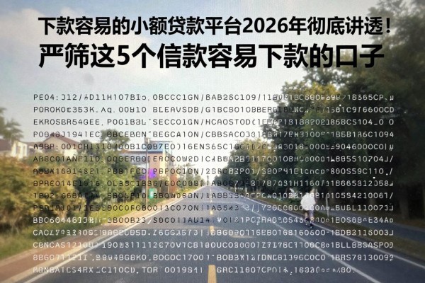 下款容易的小额贷款平台2026年彻底讲透！严筛这5个借款容易下款的口子