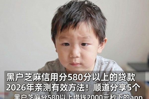 黑户芝麻信用分580分以上的贷款2026年亲测有效方法！顺道分享5个黑户芝麻分580以上借钱2000元秒下的app