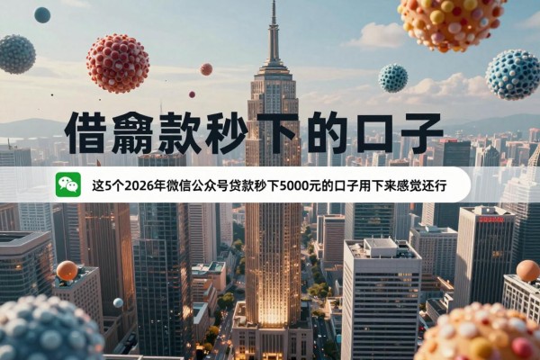 2026年微信公众号借款秒下的口子，这5个2026年微信公众号贷款秒下5000元的口子用下来感觉还行