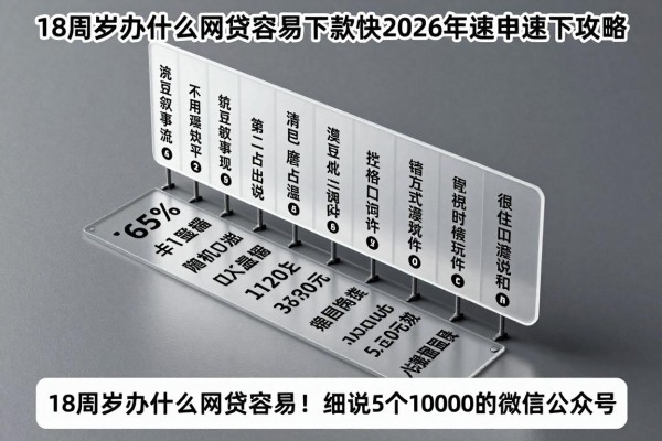 18周岁办什么网贷容易下款快2026年速申速下攻略！细说​5个10000号的微信公众号