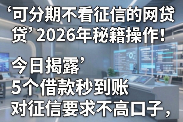 可分期不看征信的网贷2026年秘籍操作！今日揭露5个借款秒到账 对征信要求不高口子