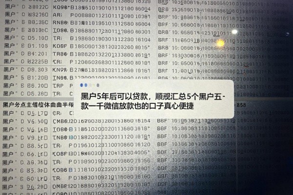 黑户5年后可以贷款，顺便汇总这5个黑户五年借款一千微信放款的口子真心便捷