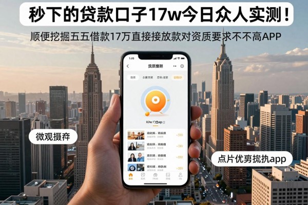 秒下的贷款口子17w今日众人实测！顺便挖掘五个借款17万直接放款对资质要求不高app