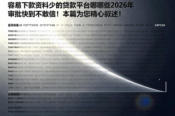 容易下款资料少的贷款平台有哪些2026年审批快到不敢信！本篇为您精心叙述！