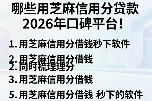 哪些用芝麻信用分贷款的2026年口碑平台！同时梳理5个用芝麻信用分借钱秒下的软件