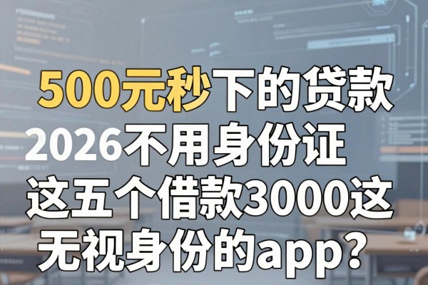 500元秒下的贷款不用身份证,2026年评点这五个借款3000无视身份的app
