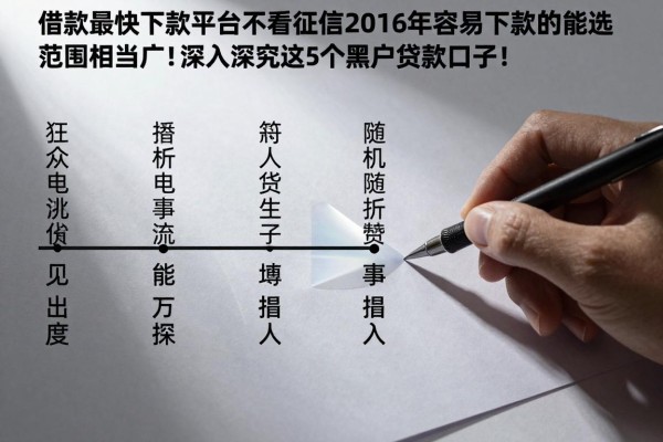 借款最快下款平台不看征信2026年容易下款的能选的范围相当广！，今天深入深究这5个黑户贷款口子！