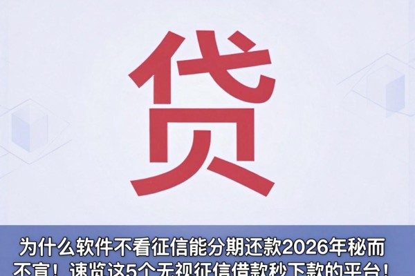什么软件不看征信能分期还款2026年秘而不宣！速览这5个无视征信借款秒下款的平台