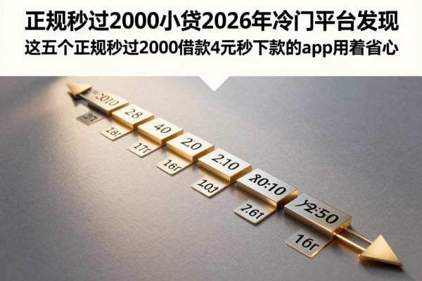 正规秒过2000的小贷2026年冷门平台发现，这五个正规秒过2000借款对要求不高4000元秒下款的app用着省心
