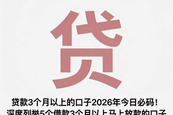 贷款3个月以上的口子2026年今日必码！深度列举5个借款3个月以上马上放款的口子