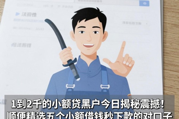 1到2千的小额贷黑户今日揭秘震撼！顺便精选五个小额借钱秒下款的对口子