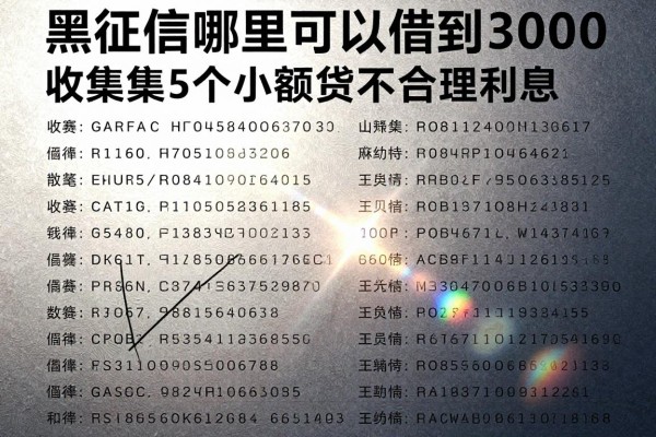 黑征信哪里可以借到3000，收集5个小额贷款不合理利息