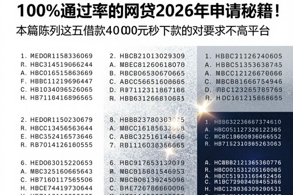 100%通过率的网贷2026年申请秘籍！本篇陈列这五个借款4000元秒下款的对要求不高平台