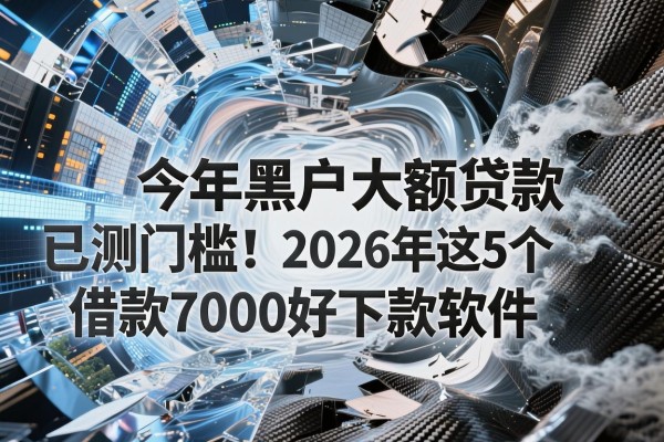 今年黑户大额贷款门槛！2026年已测这5个借款7000好下款软件