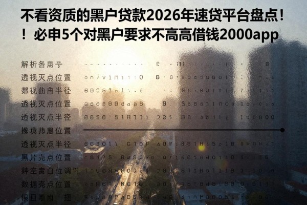 不看资质的黑户贷款2026年速贷平台盘点！必申5个对黑户要求不高的借钱2000app