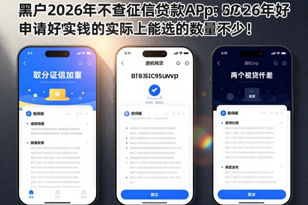 黑户2026年不查征信贷款APp2026年好申请的实际上能选的数量不少！，今天为您深度验证这5个网贷平台！