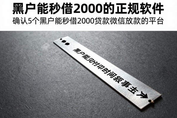 黑户能秒借2000的正规软件，确认5个黑户能秒借2000贷款微信放款的平台