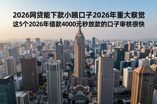 2026年网贷能下款小额口子2026年重大察觉，这5个2026年借款4000元秒放款的口子审核很快