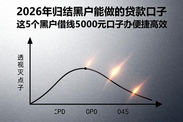 2026年归结​黑户能做的贷款口子，这5个黑户借钱5000元能下款的口子办理便捷高效