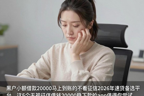 黑户小额借款20000马上到账的不看征信2026年速贷备选平台，这5个无视征信借钱20000稳下款的app值得你尝试